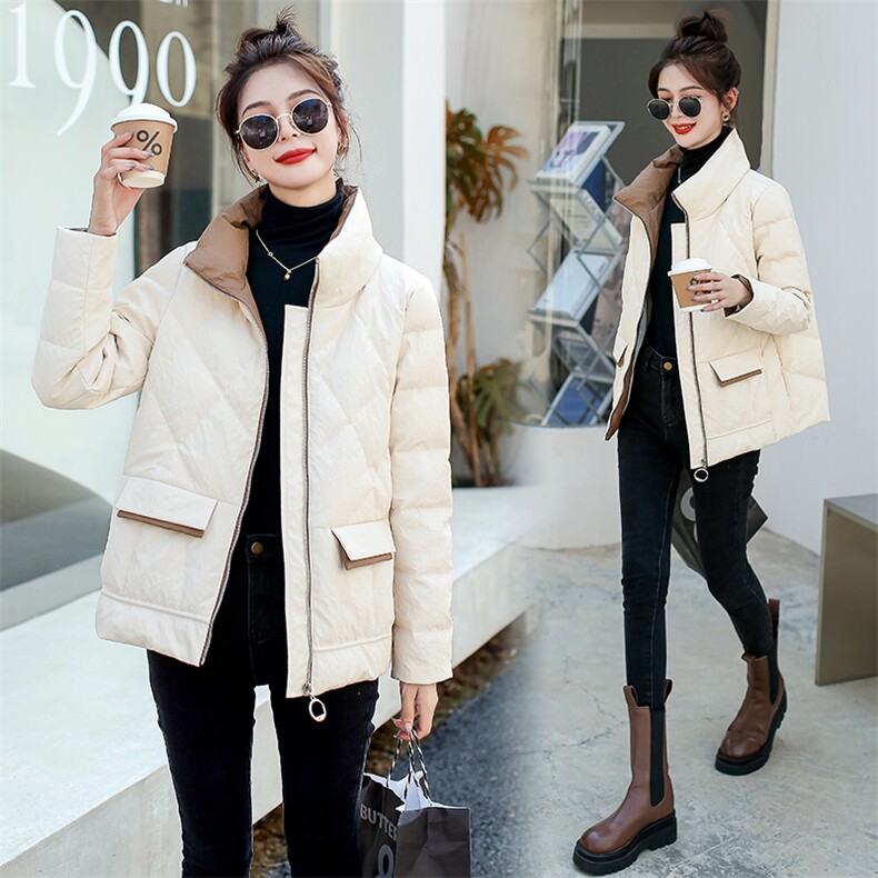 时尚保暖女款羽绒服修身显瘦短款外套高品质90白鸭绒冬季必备单品，女装羽绒服，笃写