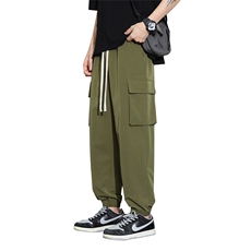 特批35K090束脚2024春季新款工装裤卫裤大码多口袋束脚休闲长裤，男装休闲裤，电商A436