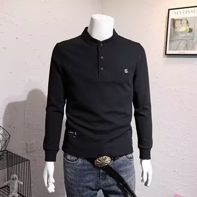 男2025春秋季新款纯色韩版圆领宽松休闲长袖t恤XZ302B-1-T72P30,男装T恤,星座302B-1