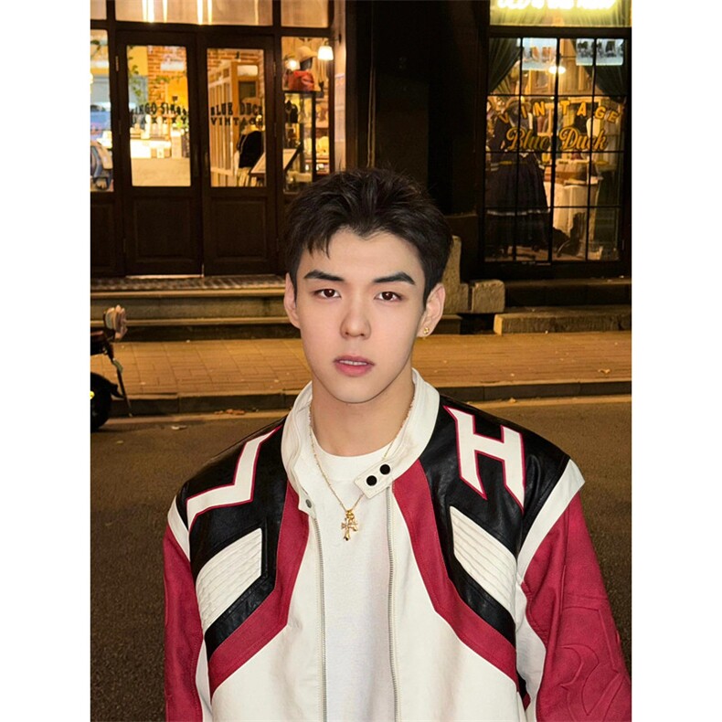 拼接PU皮机车服皮衣男痞帅炸街夹克hiphop高级感休闲外套PT106,男装夹克,星座1116A-1（原606A）