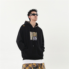 复古刺绣连帽卫衣男女秋冬民族风设计感潮帽衫上衣潮WY7052P58，男装民族服装，星座1013-5