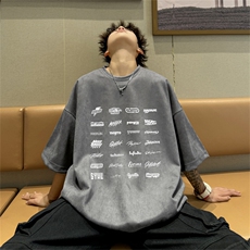 特P19控382024夏季新款麂皮绒圆领短袖T恤RT419，男装T恤，电商B370
