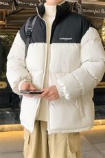 港风直播抖音得物高品质宽松男女加厚撞色棉衣外套M1406P68，男装棉衣，电商C408(原B339-1)