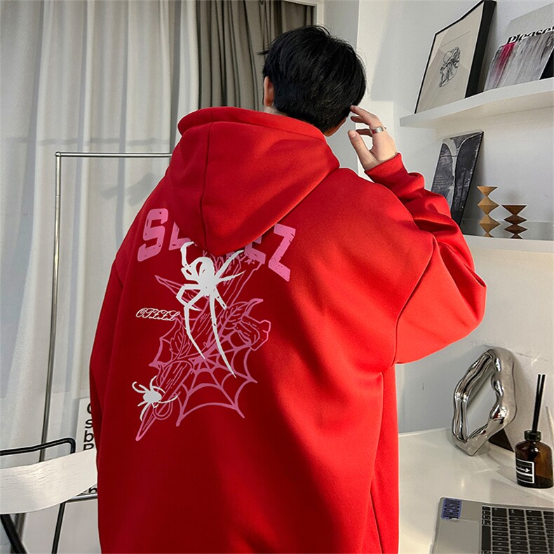抖音得物供货可提供视频秋冬重磅美式宽松连帽卫衣DL1902,男装卫衣,电商A486