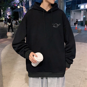 WY2238-P35纯棉连帽卫衣男大码运动帽衫宽松薄外套男