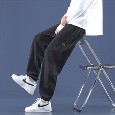 潮流时尚华夫格加绒加厚美式垂顺卫裤子K955-特批-32加绒-42，男装休闲裤，星座718-1