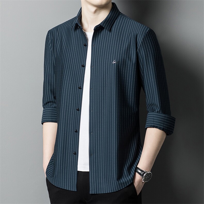 C6609钱塘2020-2欧货品质男士商务休闲简约纯色长袖衬衣货稳P86,男装衬衫,钱塘207-2