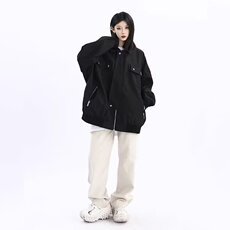 1506-1/JAA031/P51男士黑色工装牛仔外套男2026年春秋季新款百搭，男装工装外套，星座1506-1