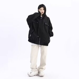 1506-1/JAA031/P51男士黑色工装牛仔外套男2026年春秋季新款百搭图片