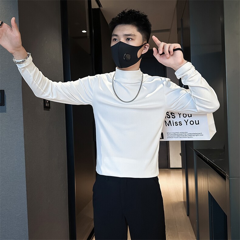 高质量抖音直播长袖T恤男店主风社会小伙打底衫301C-CT01-P48控68图片