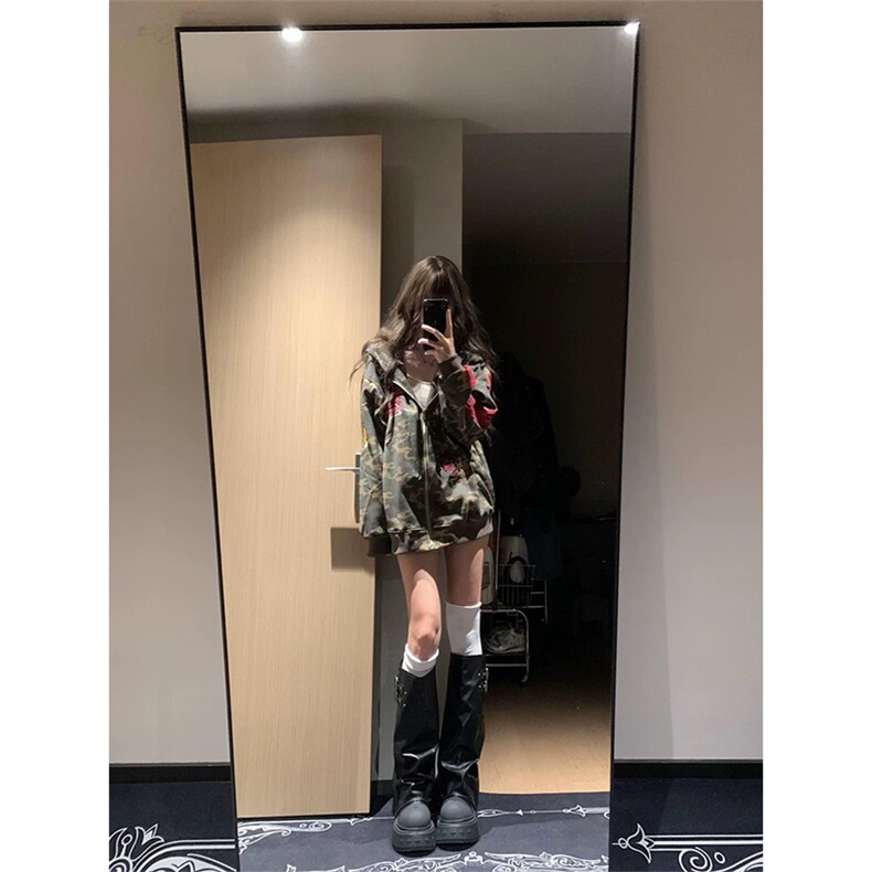 网图现货美式复古迷彩开衫连帽华棉卫衣男女A963-常规P59加绒P64,男装卫衣,星座1505