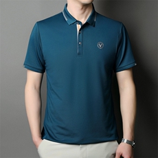 男士2023年夏季新款无痕T恤男短袖商务休闲中老年爸爸装体恤男，男装T恤，电商B360