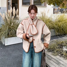 210-3289-P185-k2582025年冬季韩系围巾款小香风上衣2025新款，女装短外套，浙宝210（原浙宝191）