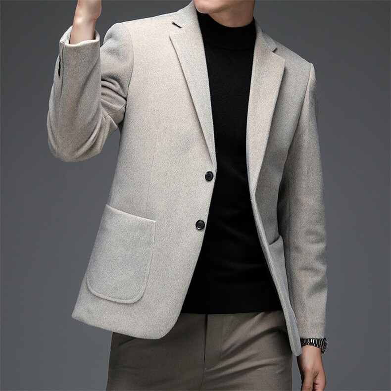BV8101钱塘2020-2秋冬男士仿貂绒西装时尚休闲西服外套P135图片