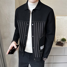 秋季短款翻领毛衣外套时尚休闲男款开衫K7352-P135，男装针织衫/毛衣，电商A239
