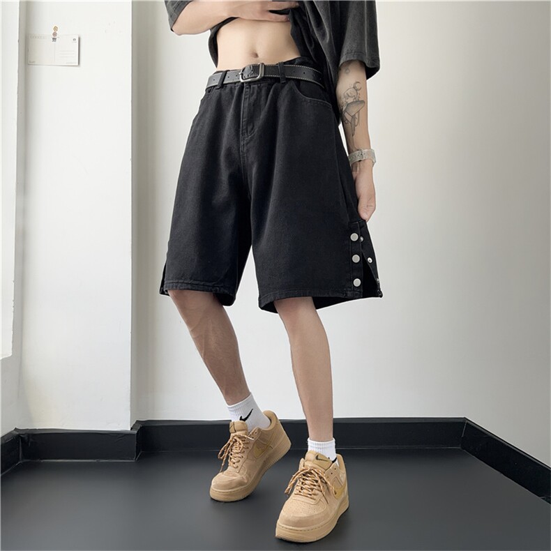 夏季社会小伙短裤男2023新款男破洞牛仔薄款短裤N01656-P40,男装牛仔裤,星座308B-1