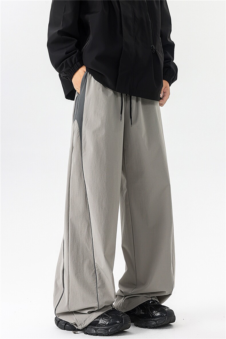 8XL-M秋季美式潮牌裤子男士宽松撞色冲锋裤速干休闲长裤K9156P68,男装休闲裤,电商D206-1