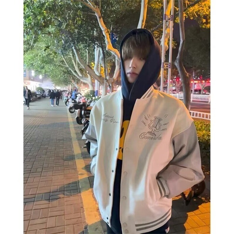 学院风棒球服外套春秋季新款初高中学生少女宽松休闲立领上衣潮图片