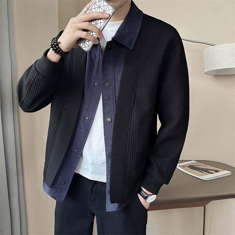店主风~2025春季韩版假两件夹克外套K521/P105,男装夹克,电商B331