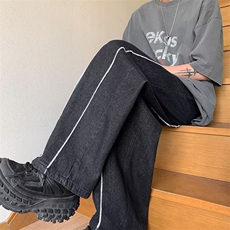 美式vibe裤子高街水洗牛仔裤男设计感小众拉链裤K705P42，男装牛仔裤，星座1116-2
