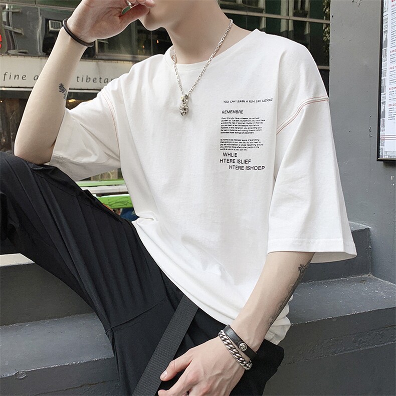 夏季男士短袖t恤休闲百搭5分袖打底衫潮流上衣服DS345TP25,男装T恤,电商A102