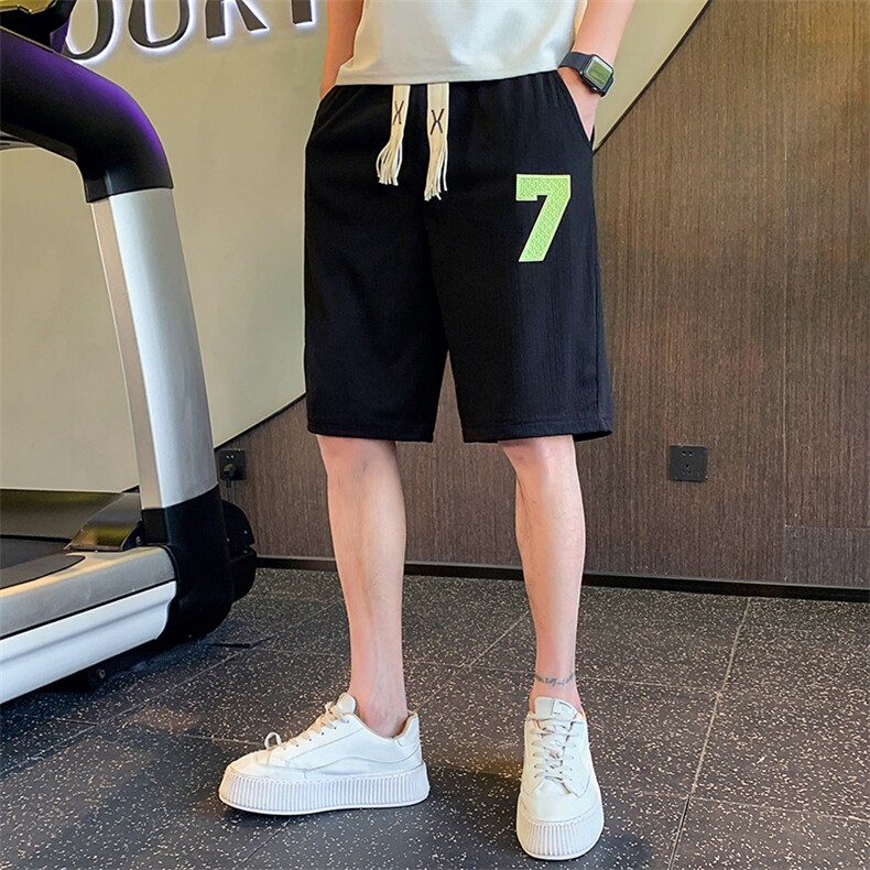 直筒夏季冰丝短裤休闲百搭潮男运动裤中性风速干五分裤D2131-P38图片