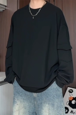 S2602/P35春装新款现货卫衣男立体袋个性T恤宽松大码上衣，男装T恤，电商A141