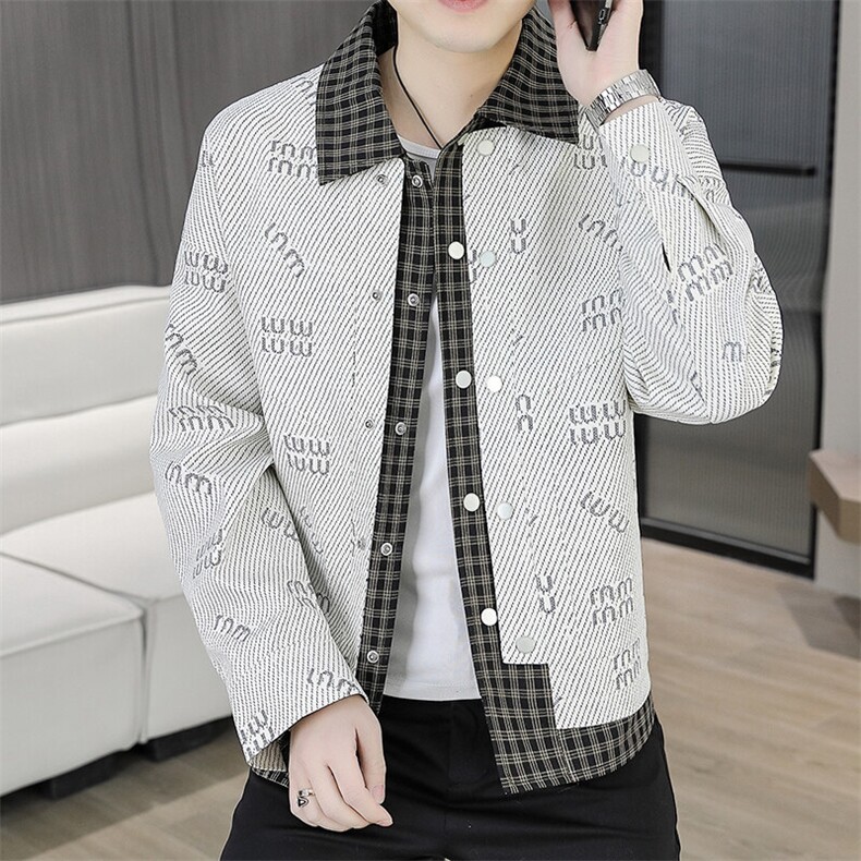 507A-JK255-P105 2025春季时尚男士夹克外套假两件青年图片