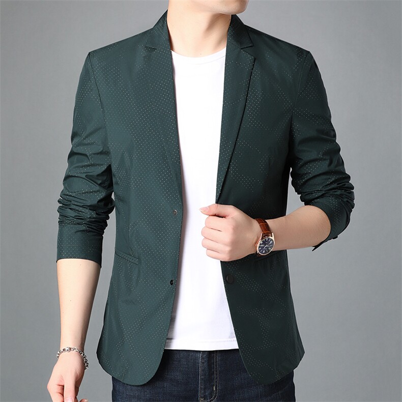 秋季新款西服中年男装商务休闲宽松薄款上衣男士纯色无开衩外套,男装西服,电商B212（原钱塘6029）