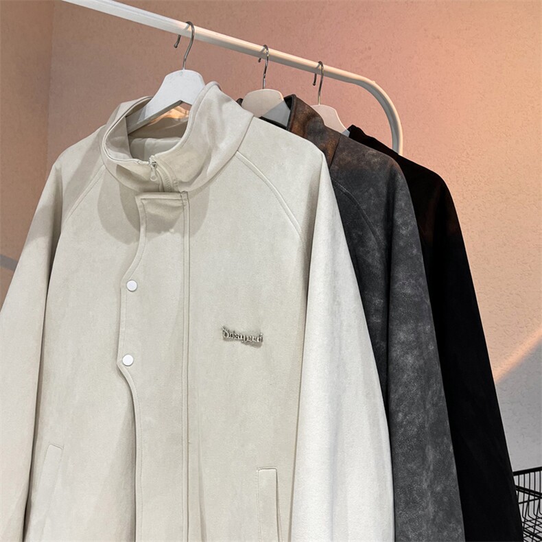 金属LOGO美式夹克衫潮男外套麂皮棒球服休闲冲锋衣6010-P60-控108,男装夹克,星座207