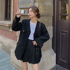 现货+买家秀2025春秋黑色小香风外套2C037009P135K188，女装短外套，2C037