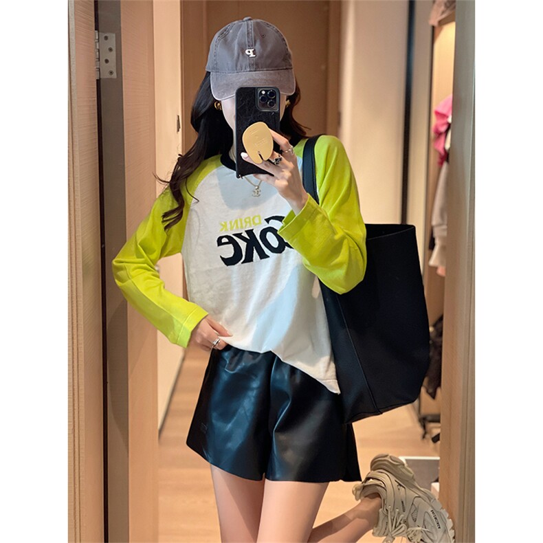 字母套头针织衫毛衣女2022秋季新款休闲百搭慵懒风插肩袖上衣打底,针织衫/毛衣,辉之琳