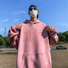 直播品质400克麂皮绒重磅工艺美式德丝网印花卫衣JP202特P50，男装卫衣，电商A486
