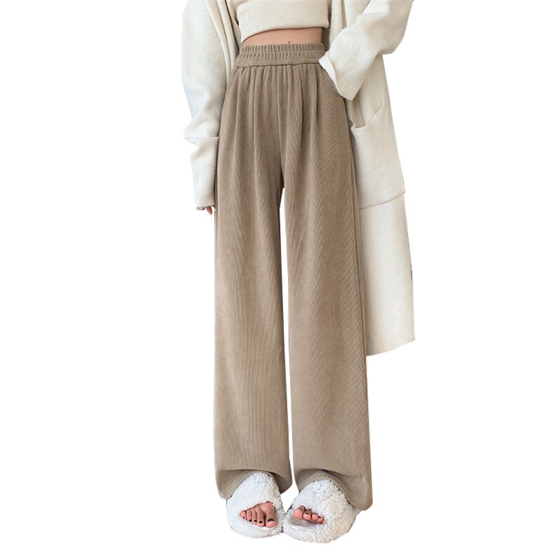 欧棉绒阔腿裤女秋冬2024新款雪尼尔垂感拖地休闲冬季宽松裤子,女装休闲裤,梦白服饰厂