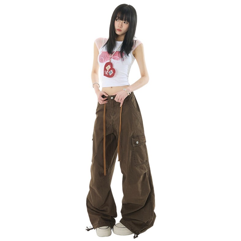 工装阔腿牛仔裤美式复古宽松街头休闲长裤女阔腿休闲裤YD9002-P75,男装牛仔裤,星座509