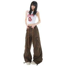工装阔腿牛仔裤美式复古宽松街头休闲长裤女阔腿休闲裤YD9002-P75，男装牛仔裤，星座509