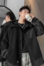 L到8XL2025秋季新款重磅解构连帽夹克外套男加肥加大码胖子胖人，男装夹克，钱塘717(原712)