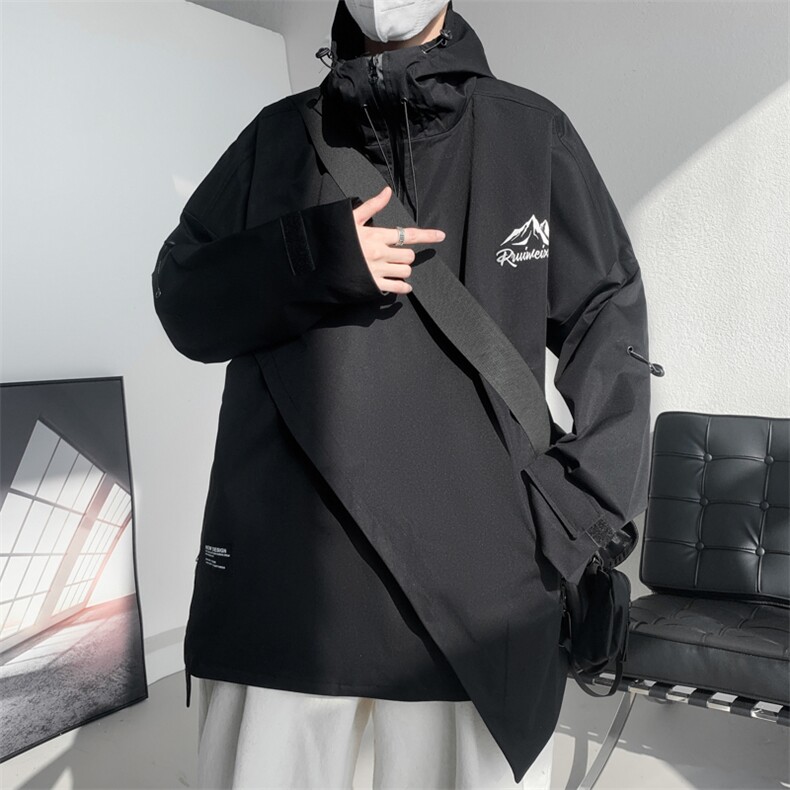 现货L到8XL2025秋季新款连帽冲锋衣夹克外套男加肥加大码胖子胖人,男装夹克,钱塘717(原712)