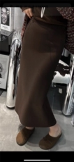 高级欧货高腰纯色显瘦中长款加厚半身裙鱼尾裙，女装半身裙，东正羊绒