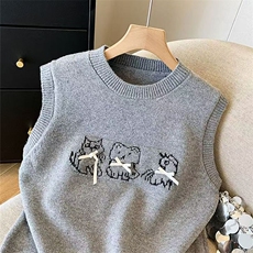 2025时尚百搭通勤简约休闲圆领马甲，女装马甲，萱芳婷羊绒