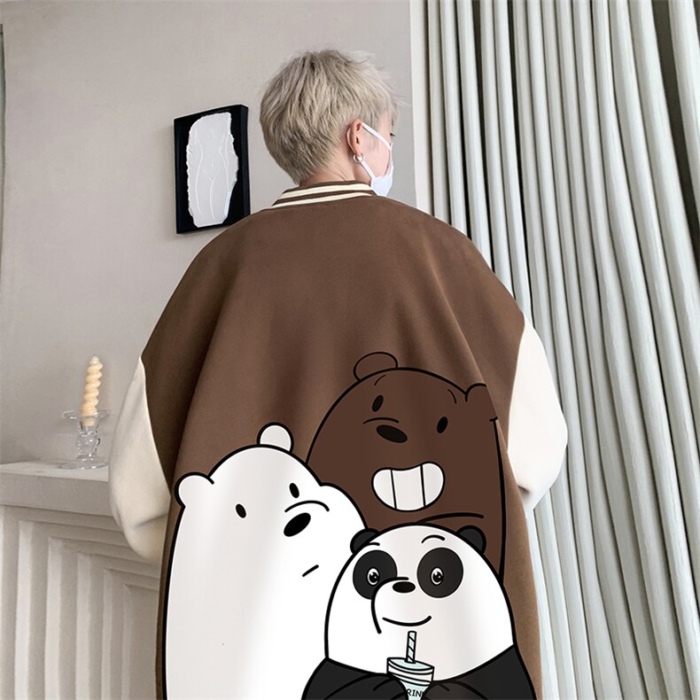 摇粒绒棒球服男大码开衫卫衣男夹克BF86277-P65,男装夹克,电商A040