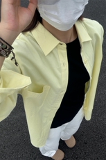 棉纯棉衬衫成衣水洗休闲衬衫男女宽松纯色衬衣GC15-P35，男装衬衫，星座301C-5