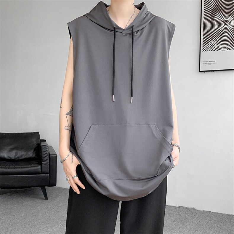 M-8XL特大码冰丝速干连帽背心男篮球运动无袖健身服坎肩TDX315P35,男装T恤,电商D206-1