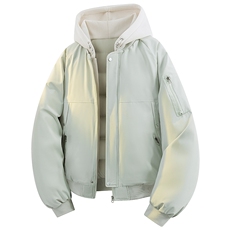 立体冬季大码羽绒棉服棉袄连帽假两件韩版宽松外套A436-2583-P95，男装棉衣，电商A436