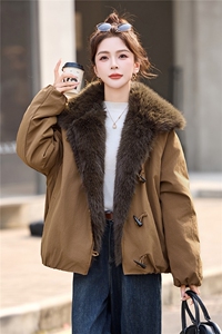 大毛领女冬季2025新款加绒加厚派克服外套图片