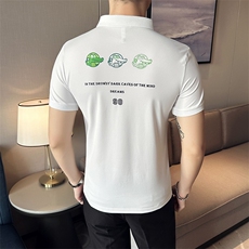 2024夏季新款修身短袖POLO衫韩版时尚刺绣T恤男D8802-p55控85，男装Polo衫，电商D303