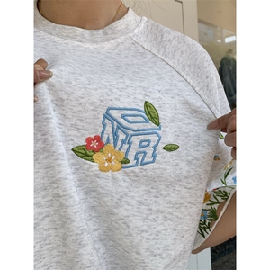 全刺绣纯棉230克短袖ZX0246-P35图片