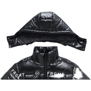 冬装新白鸭绒羽绒服男短款亮面韩版面包服加厚冬季外套潮117-P100图片