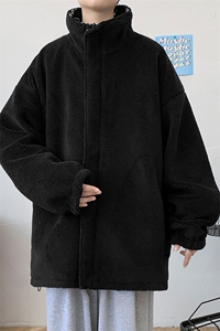 新款冬季加绒加厚羊羔绒双面穿保暖外套棉衣男装 MY101P95图片