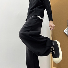 松紧腰阔腿牛仔裤男日系水洗做旧潮牌垂感宽松直筒长裤子N302-P58，男装牛仔裤，星座308B-1
